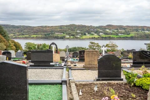 Cemetry with Atlantic view in Killybegs, County Donegal - Ireland Stock-Fotos
