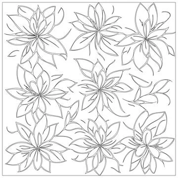 Cempaka Flower illustration pattern outline sketch Stock Illustration
