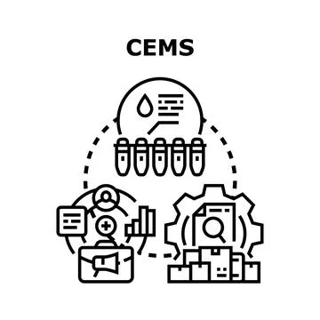 Cems blood data analyzing and reporting process Stock Illustration