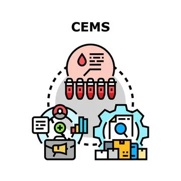 Cems blood data analyzing and reporting process 库存插图