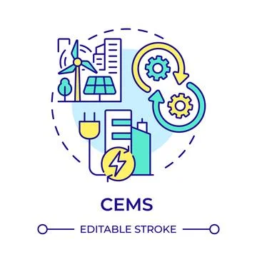 CEMS multi color concept icon Stock-Illustration