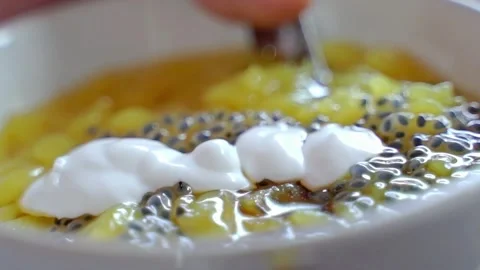 Cendol dawet seen up close and topped with coconut milk Stock Footage 272297353