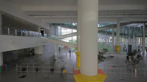 Cengkareng terminal 3 Down on escalator Stock Footage 232388589