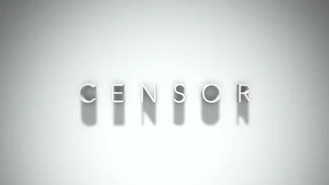 Censor 3D title animation with shadows on a white background Stock Footage 296003098