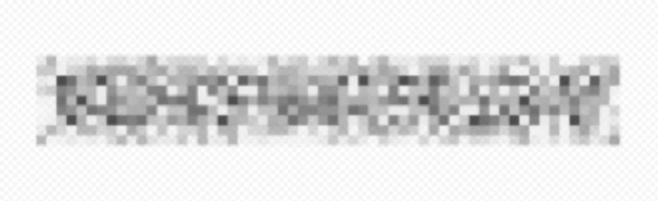 Censor blur effect with pixelated mosaic pattern Stock Illustration