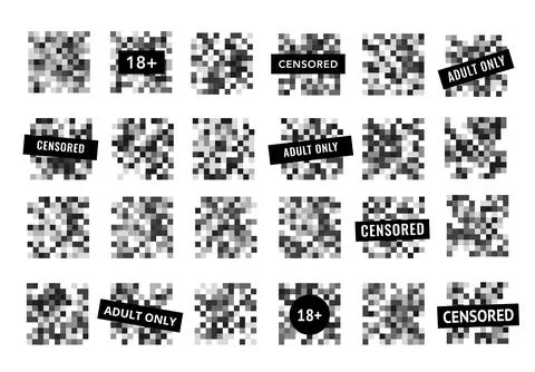 Censor monochrome mosaic pixel blur vector bars Illustrazione stock