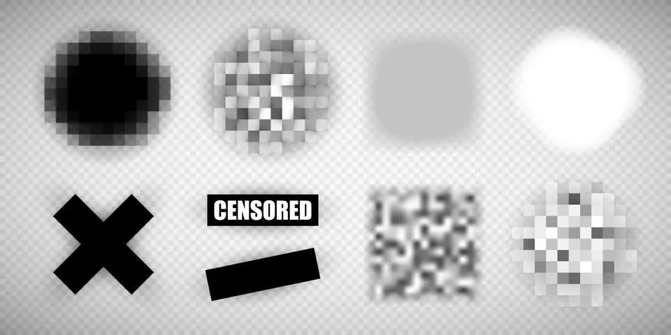 Censor mosaics and bars Stock Illustration