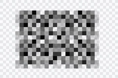 Censor pixel mosaic bar, simple gray blur censure frame on transparent Stock Illustration