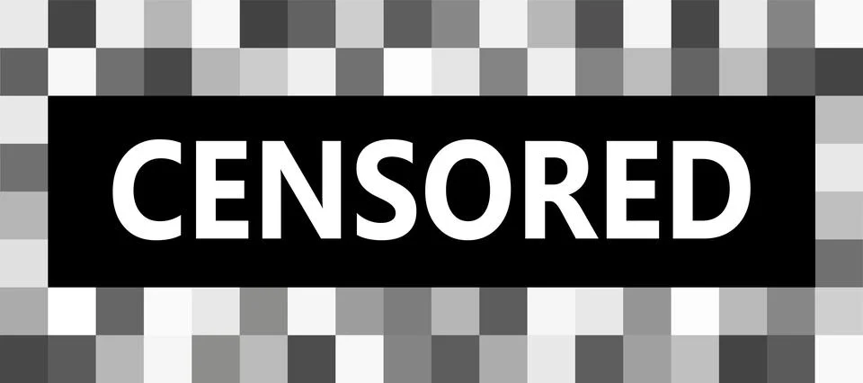 Censor pixel sign bar icon. Censorship square sign. Censor blur checkered Stock Illustration