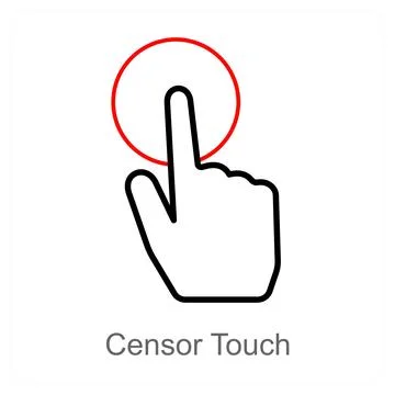 Censor Touch and finger icon concept Ilustración de archivo