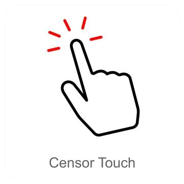 Censor Touch and finger icon concept Stock Illustration