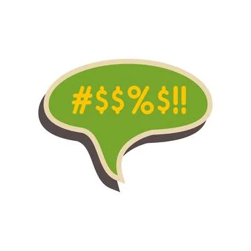 Censored aggressive speech bubble showing grawlix symbols 스톡 일러스트