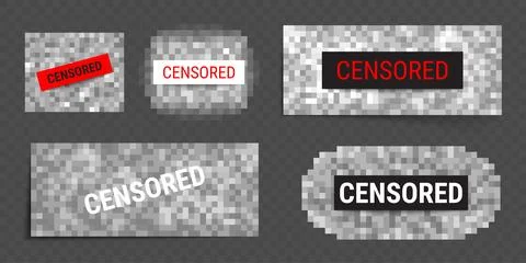 Censored blur bars with pixelated backgrounds Illustrazione stock