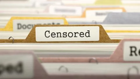 Censored Concept on Folder Register Stock Illustration