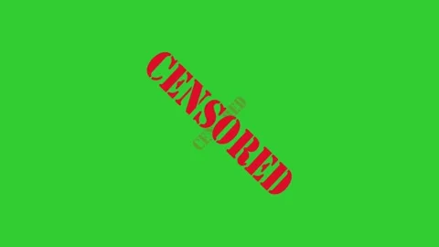 Censored Red text  Motion Animation On Green Background with sound effect Stock Footage 152867454