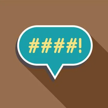 Censored speech bubble showing number signs and an exclamation point イラスト素材