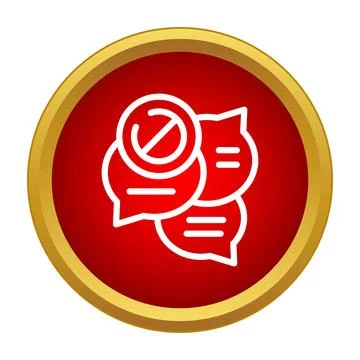 Censoring online communication blocking speech bubble icon concept Stock Illustration