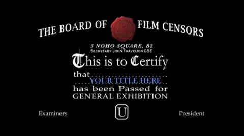 Censors Certification Project folder Stock After Effects