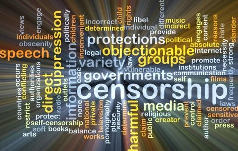Censorship background concept glowing Stock Illustration