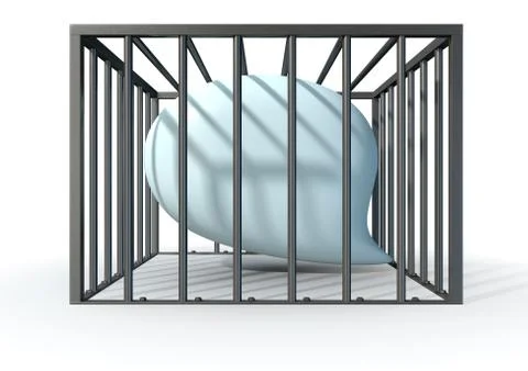 Censorship of speech caged Stock Illustration