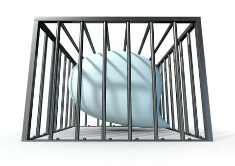 Censorship of speech caged Stock Illustration
