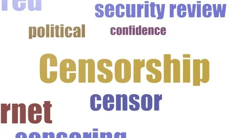 Censorship Word Cloud Animated Isolated On White Stockbeeldmateriaal 103560952