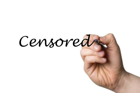 Censsored written by a hand Stock Photos