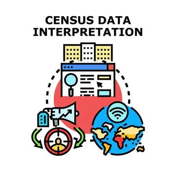 Census data interpretation and global analysis concept Stock Illustration