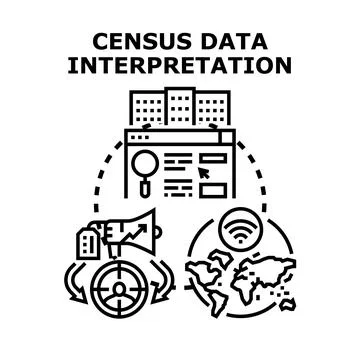 Census data interpretation and global analysis concept Stock Illustration