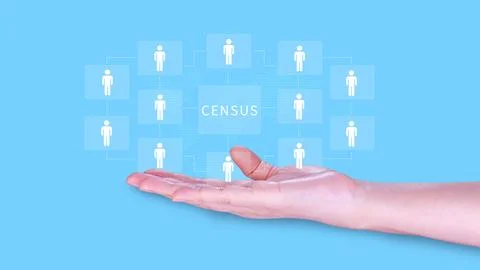 Census Digital data virtual with Network. official count or survey of popul.. 写真素材