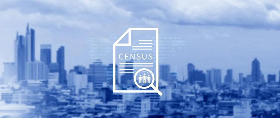 Census Digital data virtual with Network. official count or survey of popul.. 写真素材