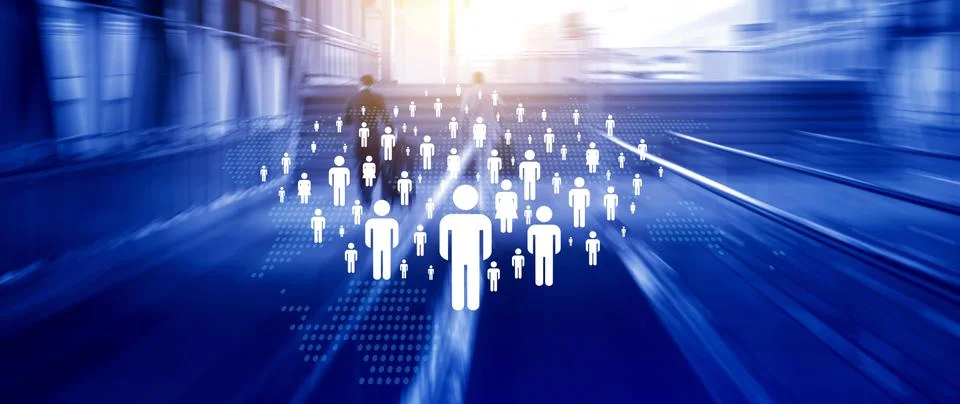 Census Digital data virtual with Network. official count or survey of popul.. 스톡 사진