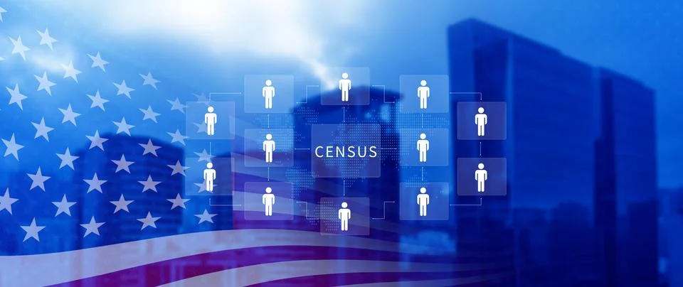 Census Digital data virtual with Network. official count or survey of popul.. 写真素材