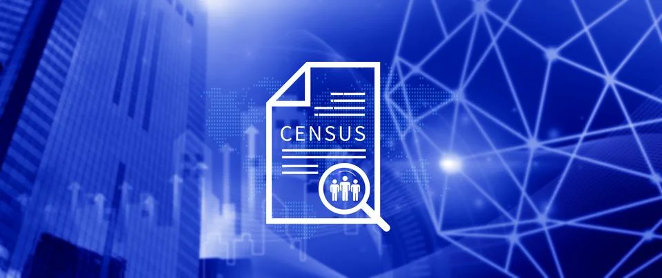Census Digital data virtual with Network. official count or survey of popul.. 写真素材