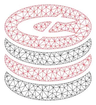 Cent Coins Stack Polygonal Frame Vector Mesh Illustration Illustrazione stock