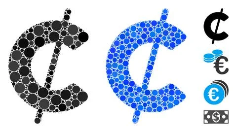 Cent Composition Icon of Circle Dots Stock Illustration