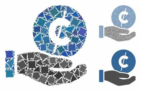 Cent payment hand Composition Icon of Ragged Items Stockillustratie