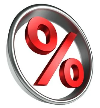 Per cent red symbol in round frame Stock Illustration