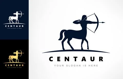 Centaur archer logo vector. Mythological creature design. Stock Illustration