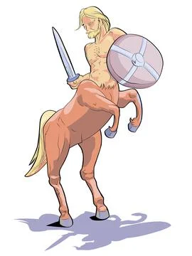 Centaur with sword Stock Illustration