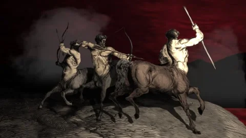 Centaurs Nessus, Chiron, Pholus Video stock 241145859