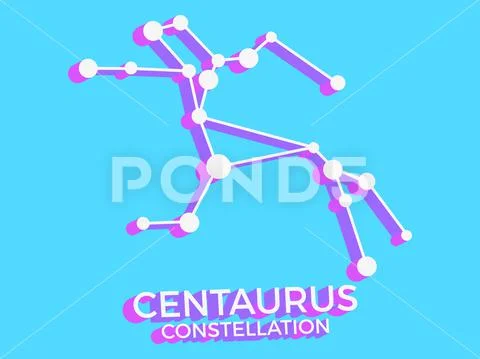 Centaurus constellation 3d symbol. Constellation icon in isometric ...