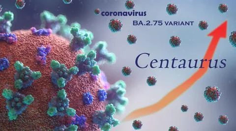 Centaurus variant of the coronavirus spreads fast Stock Illustration
