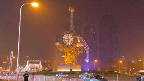Centenary Clock, Tianjin, China Video stock 140520322