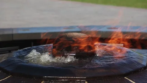 Centennial Flame monument in front of Parliament buildings in Ottawa, Canada. Stock Footage 319719038