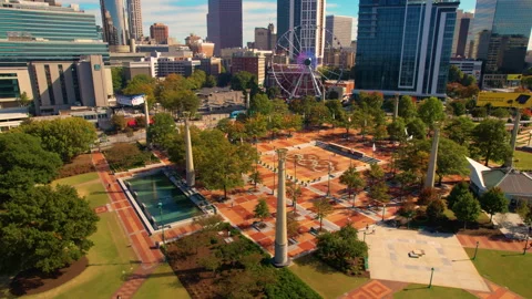 Centennial Olympic Park Fly Around on 11/07/23 库存影片 261839463