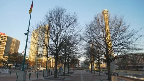 Centennial Olympic Park- View from the Centennial Olympic Park in Atlanta Stock Footage 104940232