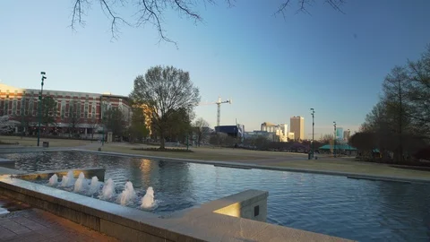 Centennial Olympic Park- View from the Centennial Olympic Park in Atlanta Stock Footage 104940347