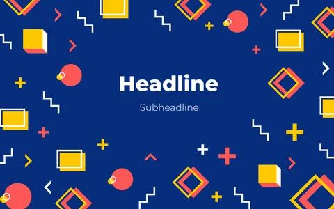 Center-aligned Memphis Design with Sub Headline. Stock Illustration