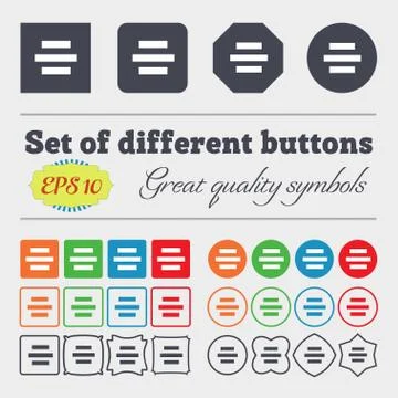 Center alignment icon sign. Big set of colorful, diverse, high-quality button Stock Illustration